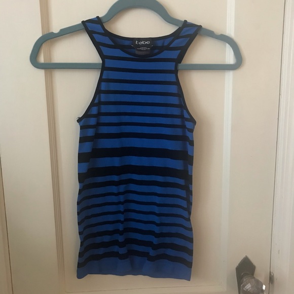 BEBE blue striped tank - Picture 1 of 3